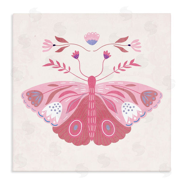 stupell industries Kim Allen | Boho Pink Folk Butterfly Wall Art