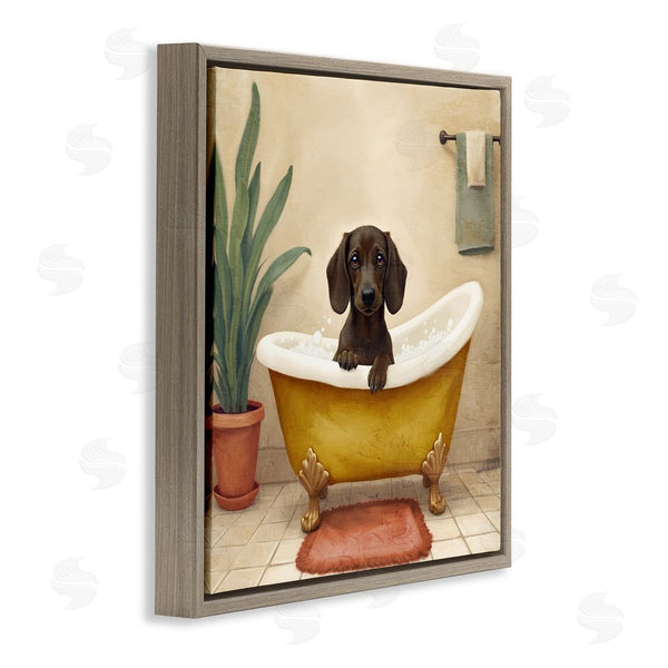 Stupell Industries Kim Allen | Bubble Bath Brown Dog Wall Art