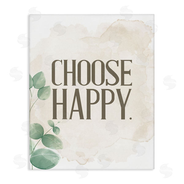 stupell industries Kim Allen | Choose Happy Green Leaves Neutral Wall Art