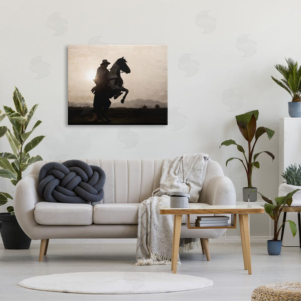 Stupell Industries Kim Allen | Cowboy & Rearing Horse Wall Art