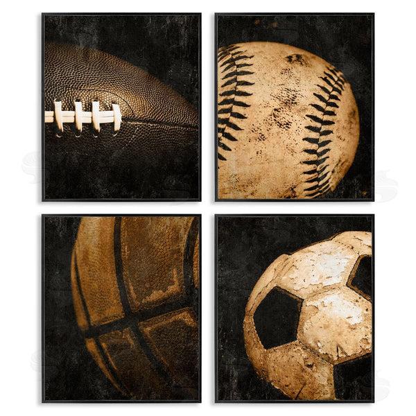 Stupell Industries Kim Allen | Distressed Vintage Sports Balls Wall Art