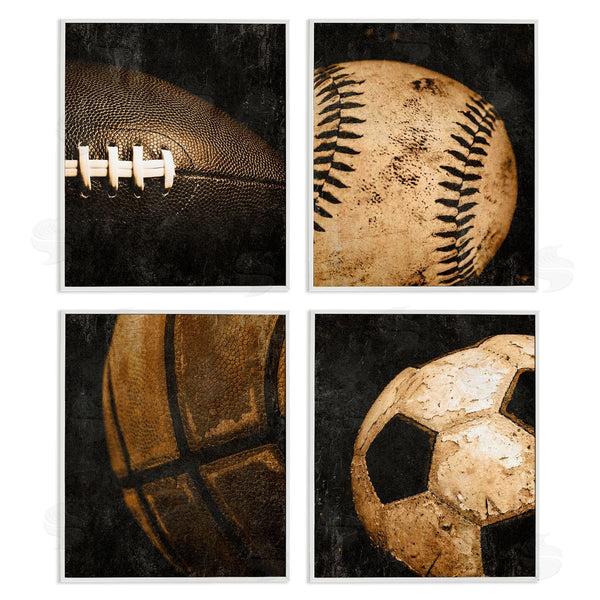 Stupell Industries Kim Allen | Distressed Vintage Sports Balls Wall Art