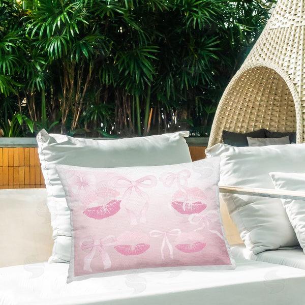 Stupell Industries Kim Allen | Dreamy Bows & Lips Printed Throw Pillow