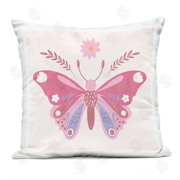Stupell Industries Kim Allen | Folk Butterfly In Pink Throw Pillow