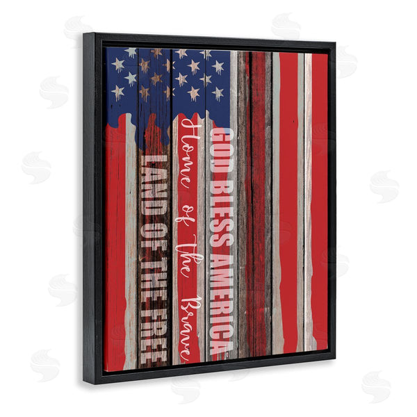 Stupell Industries Kim Allen | God Bless America Rustic Flag