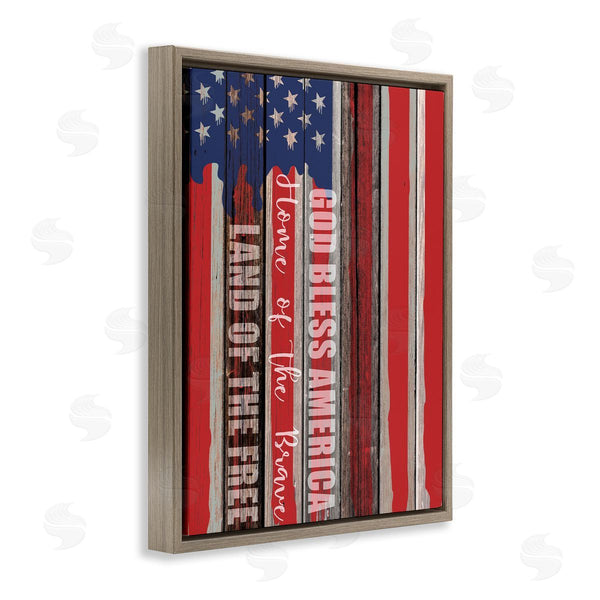 Stupell Industries Kim Allen | God Bless America Rustic Flag