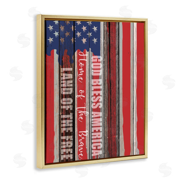 Stupell Industries Kim Allen | God Bless America Rustic Flag