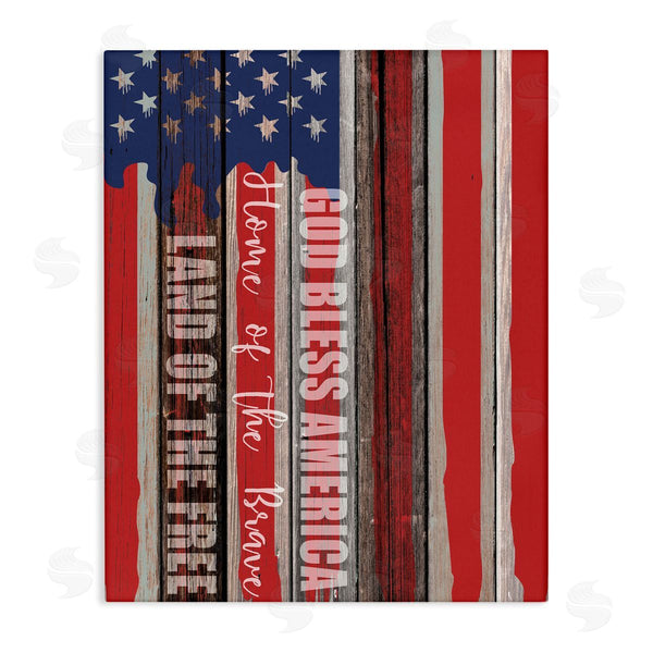 stupell industries Kim Allen | God Bless America Rustic Flag
