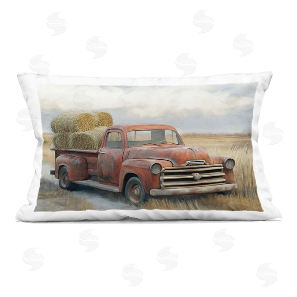 stupell industries Kim Allen | Hay Time Farm Truck Load Throw Pillow