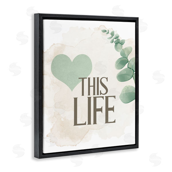 Stupell Industries Kim Allen | Love This Life Green Heart Neutral