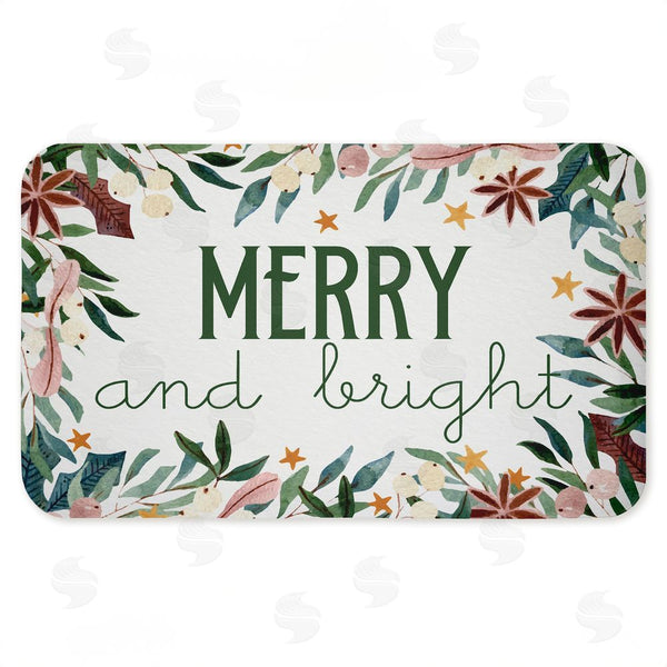 stupell industries Kim Allen | Merry And Bright Seasonal Florals Anti-Fatigue Mat