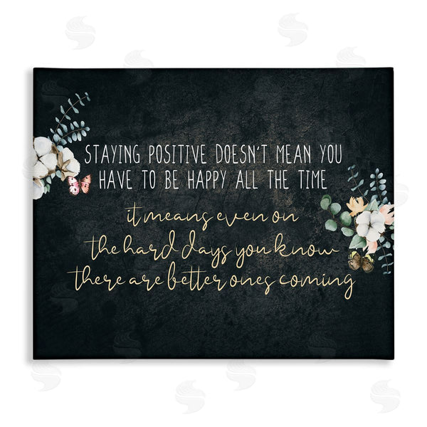stupell industries Kim Allen | Motivational Distressed Stay Positive Florals