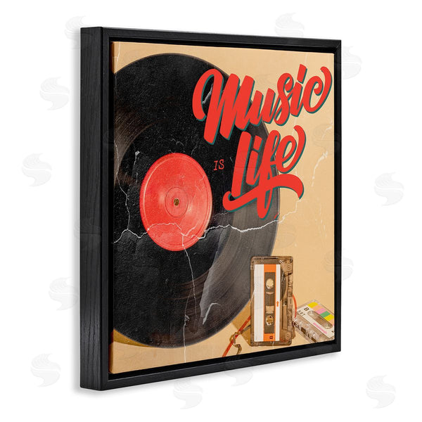 Stupell Industries Kim Allen | Music Is Life Vintage Cassette Wall Art