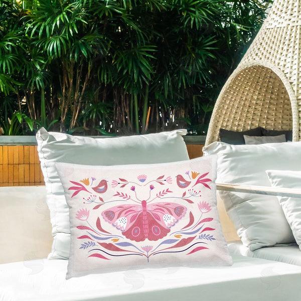 Stupell Industries Kim Allen | Pink Boho Butterfly Throw Pillow