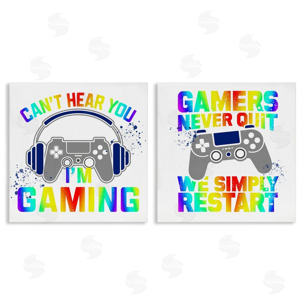 stupell industries Kim Allen | Rainbow Retro Gaming Phrases Wall Art