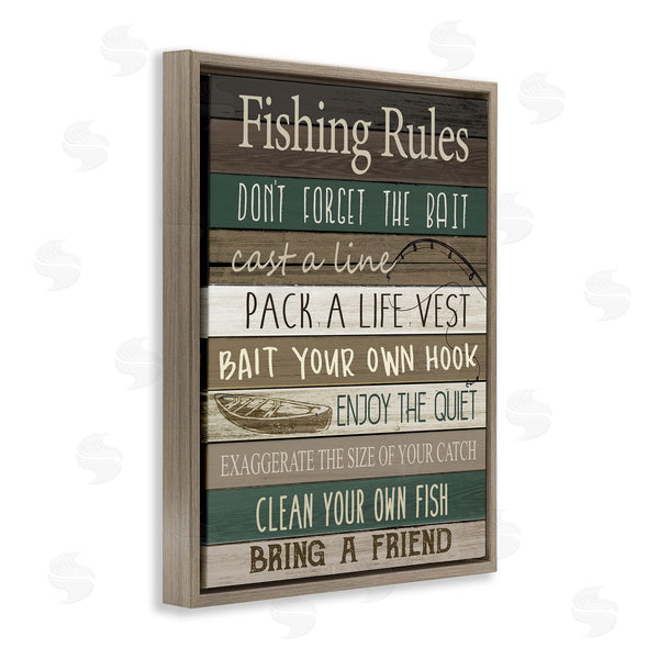 Stupell Industries Kim Allen | Rustic Fishing Rules Sign