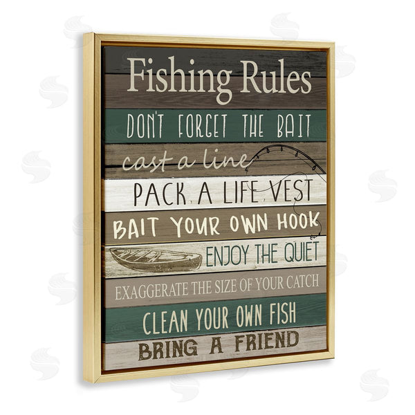 Stupell Industries Kim Allen | Rustic Fishing Rules Sign