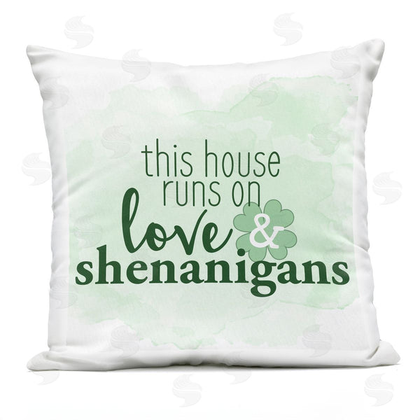 Stupell Industries Kim Allen | This House Love & Shenanigans Shamrock Printed Throw Pillow