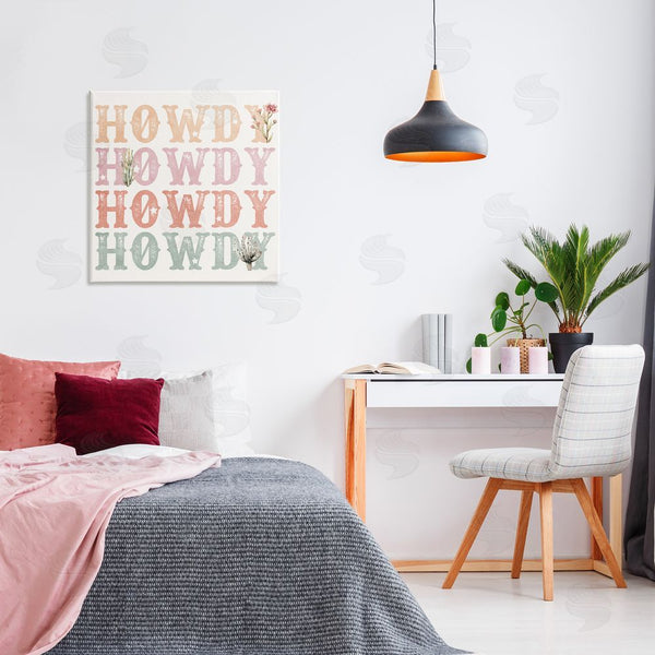 Stupell Industries Kim Allen | Vintage Howdy Rainbow Text Wall Art
