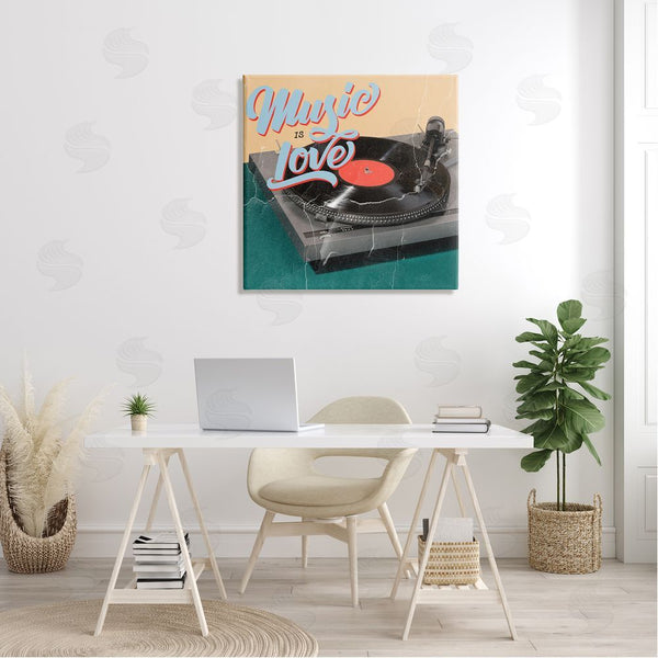 Stupell Industries Kim Allen | Vintage Music Is Love Turntable Wall Art