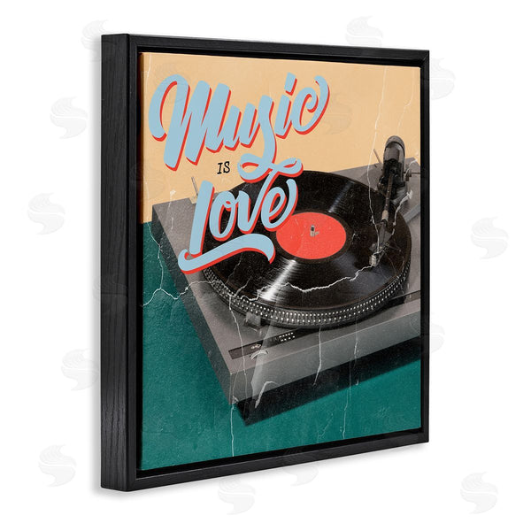 Stupell Industries Kim Allen | Vintage Music Is Love Turntable Wall Art