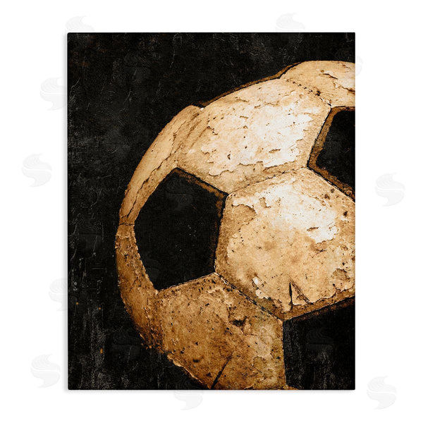 stupell industries Kim Allen | Vintage Soccer Ball Closeup Wall Art