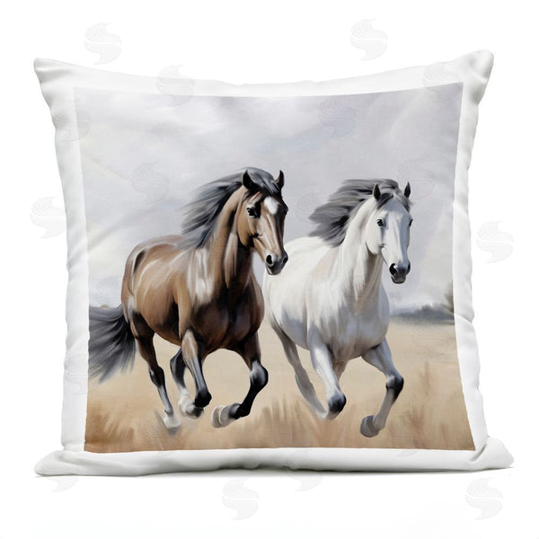 Stupell Industries Kim Allen | Wild Run Twin Horses Throw Pillow