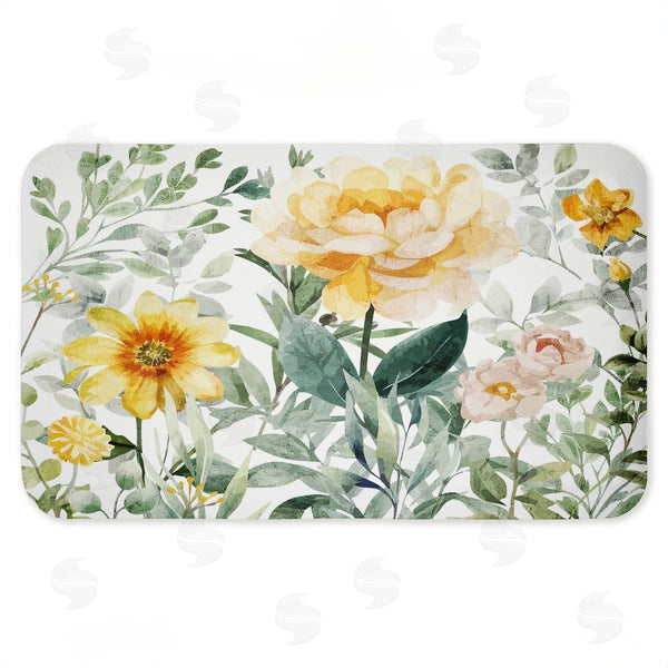 stupell industries Kim Allen | Yellow Flower Garden Anti-Fatigue Mat