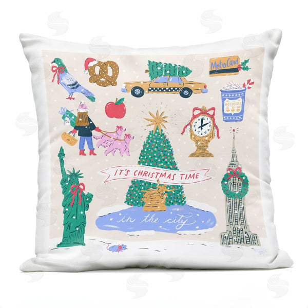 Stupell Industries Krissy Mast | Christmas In New York City Printed Throw Pillow