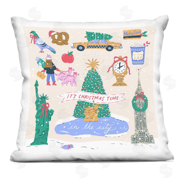 stupell industries Krissy Mast | Christmas In New York City Printed Throw Pillow