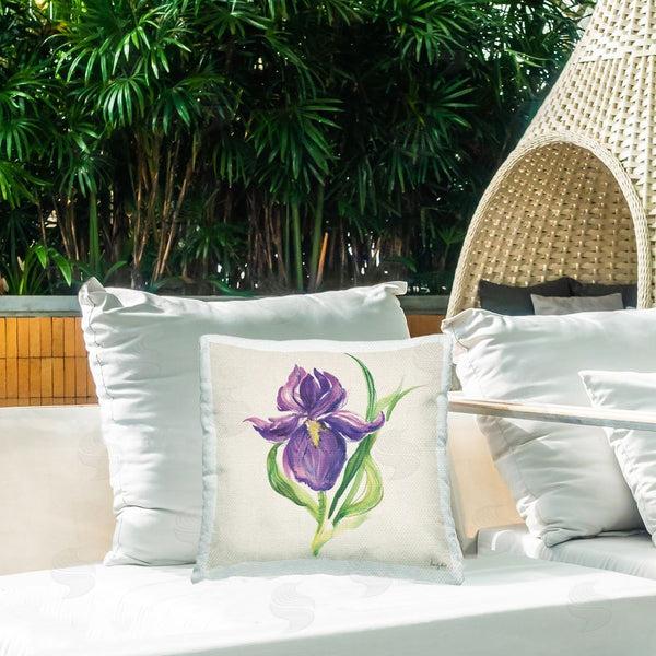 Stupell Industries Kristy Rice | Easter Iris Bloom Printed Throw Pillow