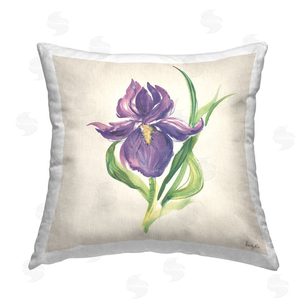 stupell industries Kristy Rice | Easter Iris Bloom Printed Throw Pillow