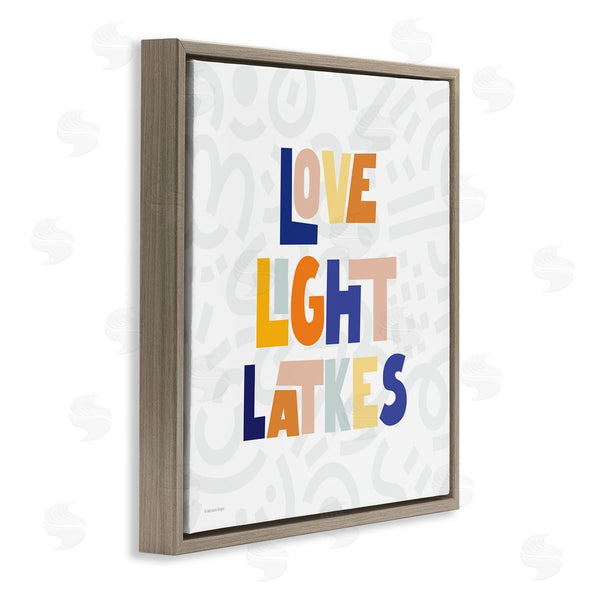 Stupell Industries Lady Louise Designs | Love Light Latkes Casual Hanukkah Wall Art