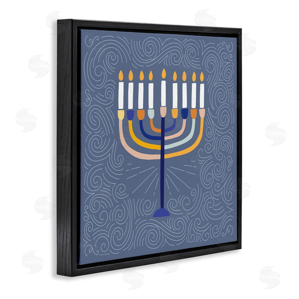 Stupell Industries Lady Louise Designs | Patterned Hanukkah Menorah Swirls Wall Art