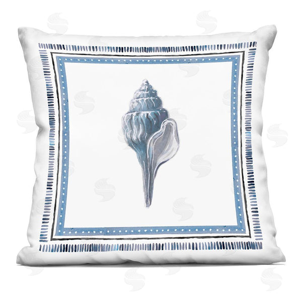 stupell industries Lanie Loreth | Blue Bordered Conch Shell Throw Pillow