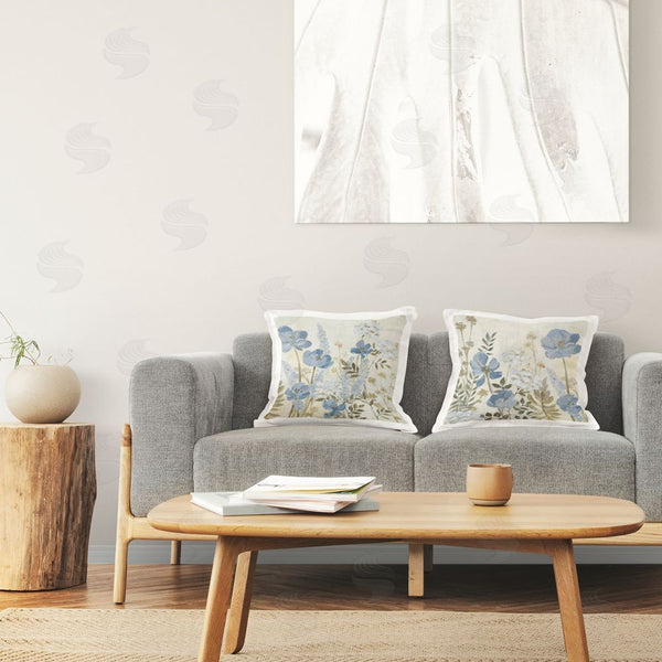 Stupell Industries Lanie Loreth | Floral Blue Wildflower Meadow Throw Pillow