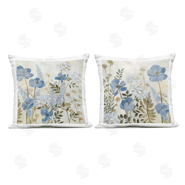 Stupell Industries Lanie Loreth | Floral Blue Wildflower Meadow Throw Pillow