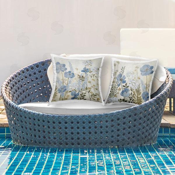 Stupell Industries Lanie Loreth | Floral Blue Wildflower Meadow Throw Pillow