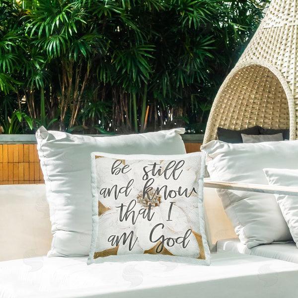 Stupell Industries Lanie Loreth | Know That I Am God Flower Throw Pillow