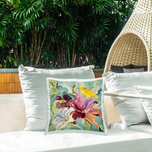 Stupell Industries Lanie Loreth | Lyrical Garden & Canary Throw Pillow