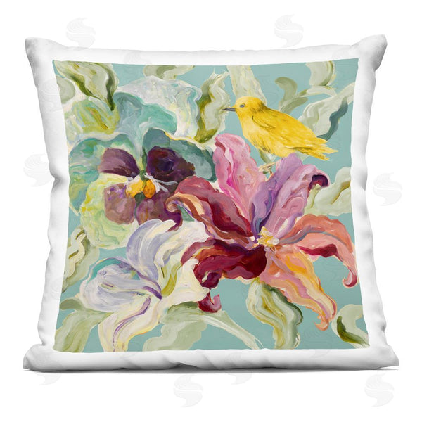 stupell industries Lanie Loreth | Lyrical Garden & Canary Throw Pillow