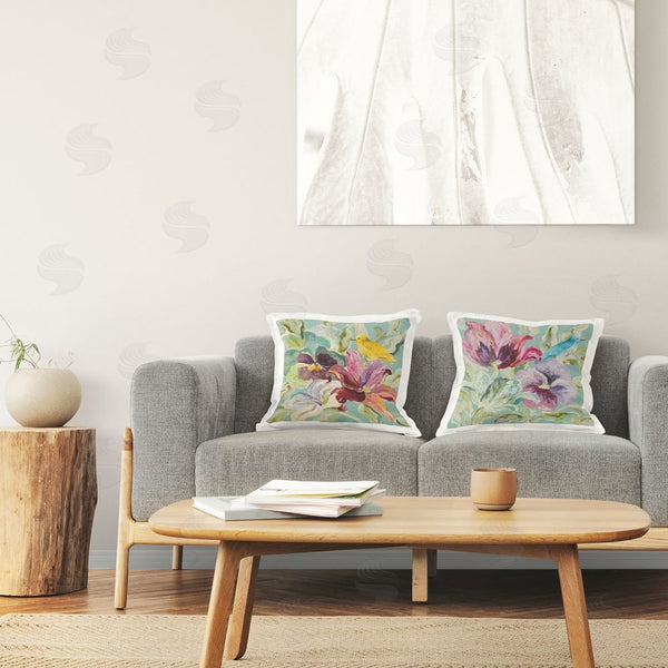 Stupell Industries Lanie Loreth | Lyrical Garden With Birds Throw Pillow