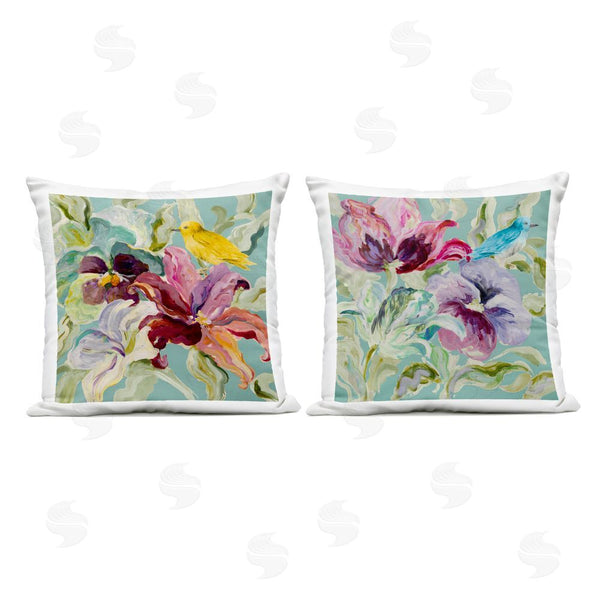 Stupell Industries Lanie Loreth | Lyrical Garden With Birds Throw Pillow