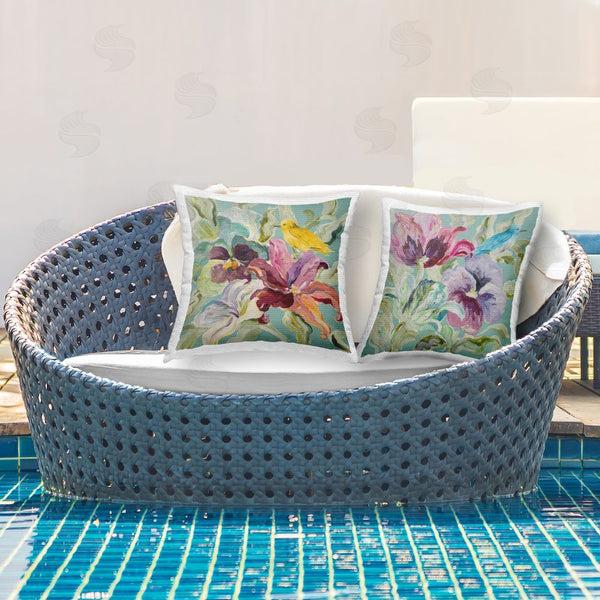 Stupell Industries Lanie Loreth | Lyrical Garden With Birds Throw Pillow