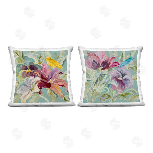 stupell industries Lanie Loreth | Lyrical Garden with Birds Throw Pillow