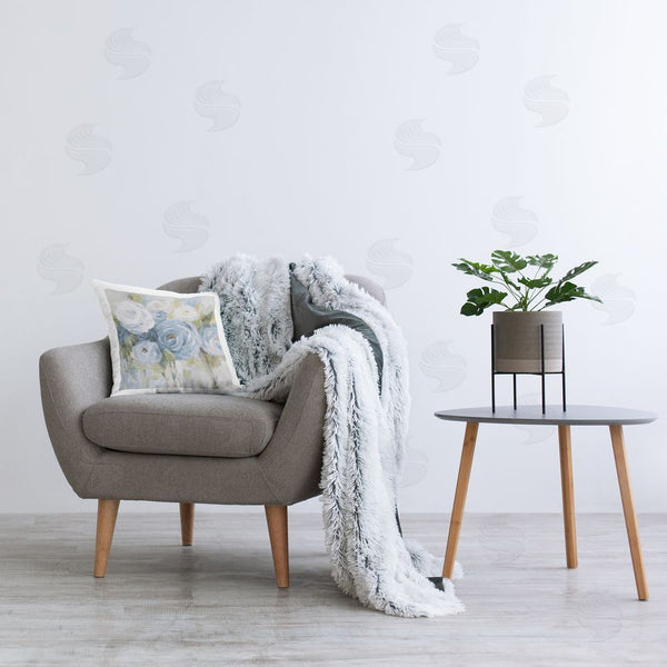 Stupell Industries Lanie Loreth | Softly Blooming In Blue Throw Pillow
