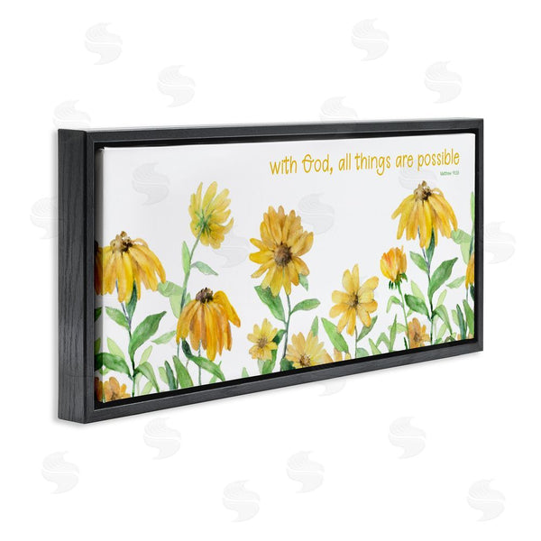 Stupell Industries Lanie Loreth | With God Proverb & Daisies Wall Art