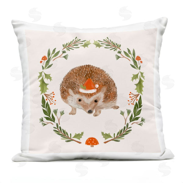 Stupell Industries Laura Konyndyk | Holiday Hedgehog Wreaf Printed Throw Pillow