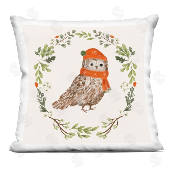 stupell industries Laura Konyndyk | Holiday Owl Wreaf Printed Throw Pillow
