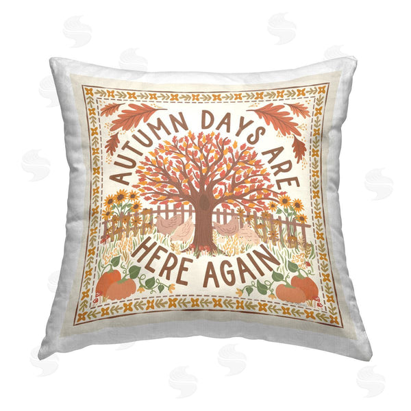 stupell industries Laura Marshall | Autumn Days Here Again Printed Throw Pillow